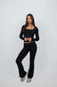 JET BLACK FOLDOVER FLARES