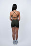 OLIVE SEAMLESS SCRUNCH SHORTS