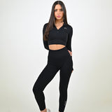 JET BLACK ESSENTIAL QUARTER ZIP