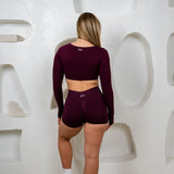 WINE LONG SLEEVE AALIA CROP