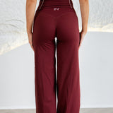 BURGUNDY WIDE LEG PANTS