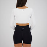 WHITE LONG SLEEVE AALIA CROP