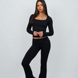JET BLACK FOLDOVER FLARES