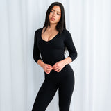 3/4 LONG SLEEVE JET BLACK.