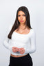 WHITE SCULPT LONG SLEEVE
