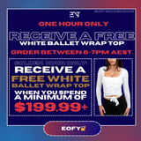 🎁 OFFER 02🔐: SPEND $199.99+ & RECEIVE A FREE BALLET WRAP TOP ✨ (100% off)