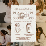 EARLY RELEASE PYJAMA PUPPY PILATES EVENT IN BRUNSWICK (WEDNESDAY 8th JULY 7:30PM CLASS)