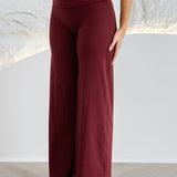 BURGUNDY WIDE LEG PANTS