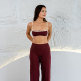 TWO TONE CROP (BURGUNDY X IVORY).