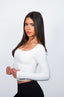 WHITE SCULPT LONG SLEEVE