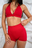 CHERRY SEAMLESS SCRUNCH SHORTS.