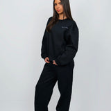 JET BLACK GLOBAL CREWNECK
