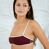 TWO TONE CROP (BURGUNDY X IVORY).