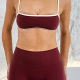 TWO TONE CROP (BURGUNDY X IVORY).