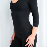3/4 LONG SLEEVE JET BLACK.