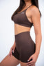 ESPRESSO SEAMLESS SCRUNCH SHORTS