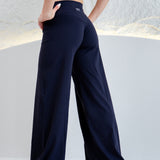 NAVY WIDE LEG PANTS.