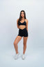JET BLACK CROSSOVER SHORTS