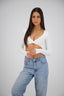 WHITE LONG SLEEVE AALIA CROP