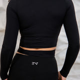 BLACK BALLET WRAP TOP
