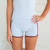 MINI SHORTS (FROST X BURGUNDY).