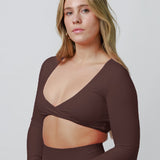 CHOCOLATE LONG SLEEVE AALIA CROP