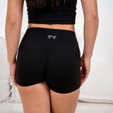 JET BLACK INVISIBLE SCRUNCH SHORT