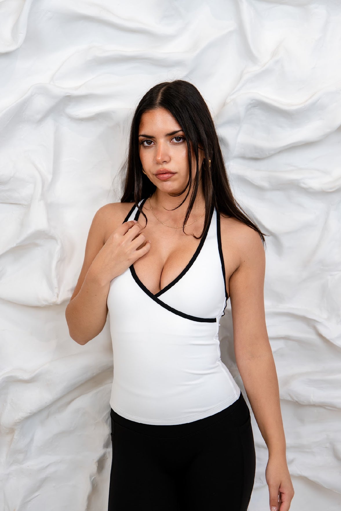 WHITE RACERBACK TANK