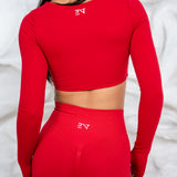 CHERRY LONG SLEEVE AALIA CROP