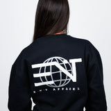 JET BLACK GLOBAL CREWNECK