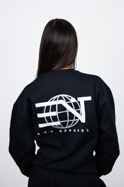 JET BLACK GLOBAL CREWNECK
