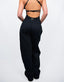 JET BLACK STRAIGHT LEG TRACKPANTS