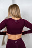 WINE LONG SLEEVE AALIA CROP.