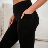 JET BLACK POCKET LEGGINGS