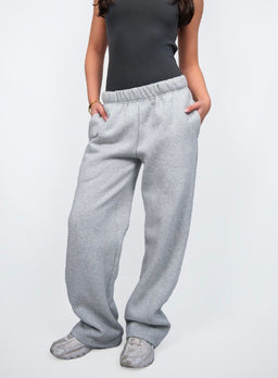 GREY STRAIGHT LEG TRACKPANTS