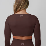 CHOCOLATE LONG SLEEVE AALIA CROP