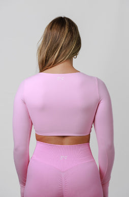 BLUSH LONG SLEEVE AALIA CROP