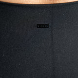BLACK CAP SLEEVE TEE.