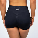 JET BLACK SCULPT SCRUNCH SHORTS