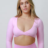 BLUSH LONG SLEEVE AALIA CROP