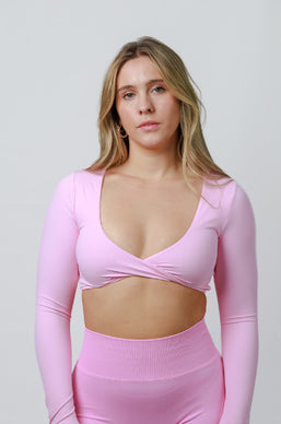 BLUSH LONG SLEEVE AALIA CROP