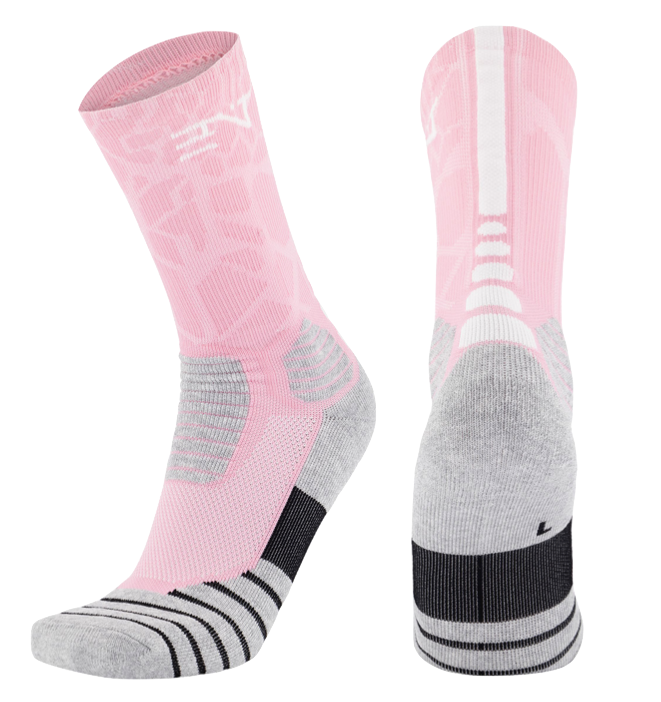 3PK PATTERNED ENTITLED SOCKS - Pink/White