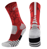 3PK PATTERNED ENTITLED SOCKS - Mustang Red/White