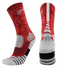 3PK PATTERNED ENTITLED SOCKS - Mustang Red/White