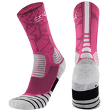 PATTERNED ENTITLED SOCKS - Rose/White