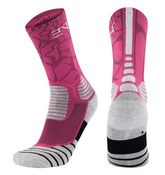 PATTERNED ENTITLED SOCKS - Rose/White