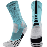 PATTERNED ENTITLED SOCKS - Sky Blue/Black