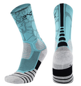 PATTERNED ENTITLED SOCKS - Sky Blue/Black