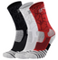 3PK PATTERNED ENTITLED SOCKS - Black/White/Red