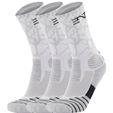 3PK PATTERNED ENTITLED SOCKS - White/Black